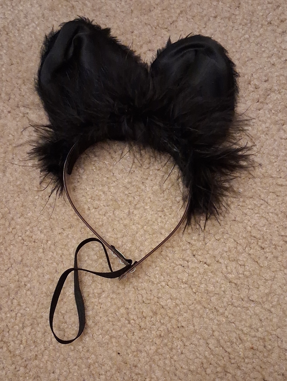 Black Fuzzy Cat Ear Headband